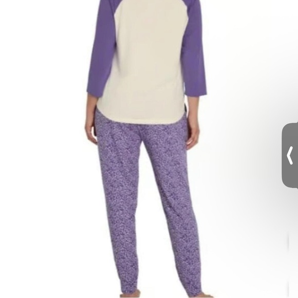 NWT Eddie Bauer Purple and Cream Pajama Set size medium - Picture 3 of 7